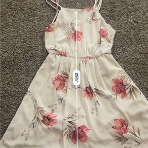 Floral Pink and White Dress